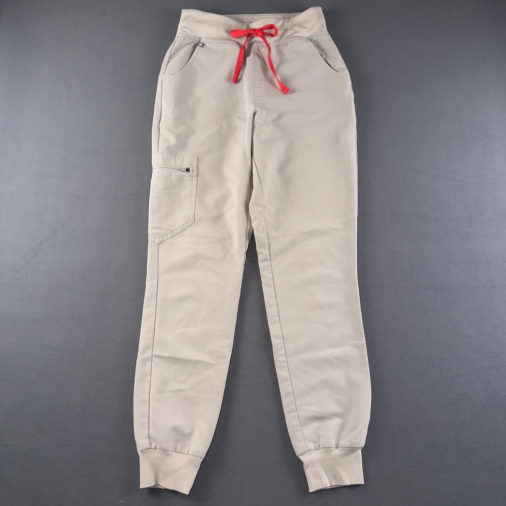 FIGS High Waisted Zamora Jogger Scrub Pants Tan XS W22SW2012 Women Medical